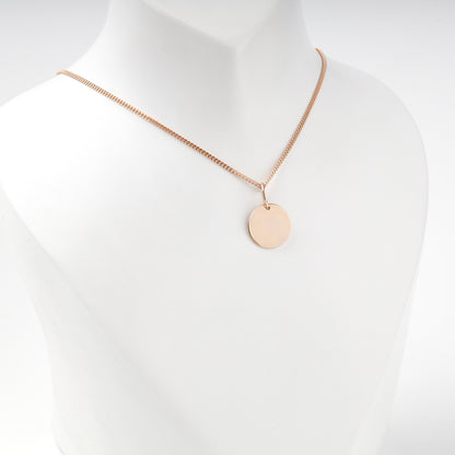 Rose Gold 14K Ukrainian Trident pendant, reverse view