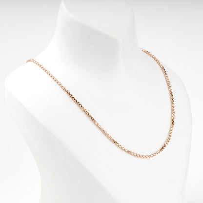 Rose Gold 14K box chain necklace with lobster clasp