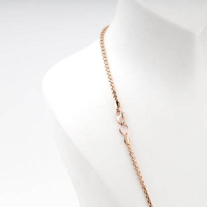 Rose Gold 14K box-style chain links, angled view