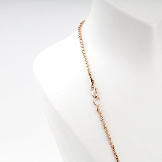 Rose Gold 14K box-style chain links, angled view