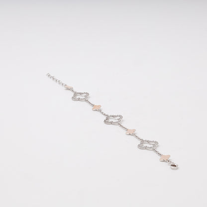 Silver 925 Clover CZ Bracelet side view — Kabluchka