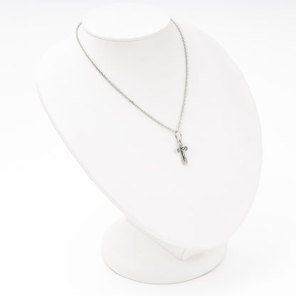 Silver mini cross pendant detail, Kabluchka