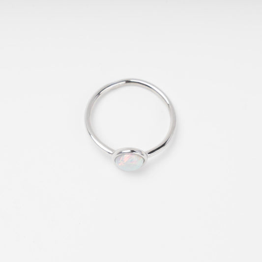 Silver 925 Ring with Opal - Side View | Jewelry Store Kabluchka