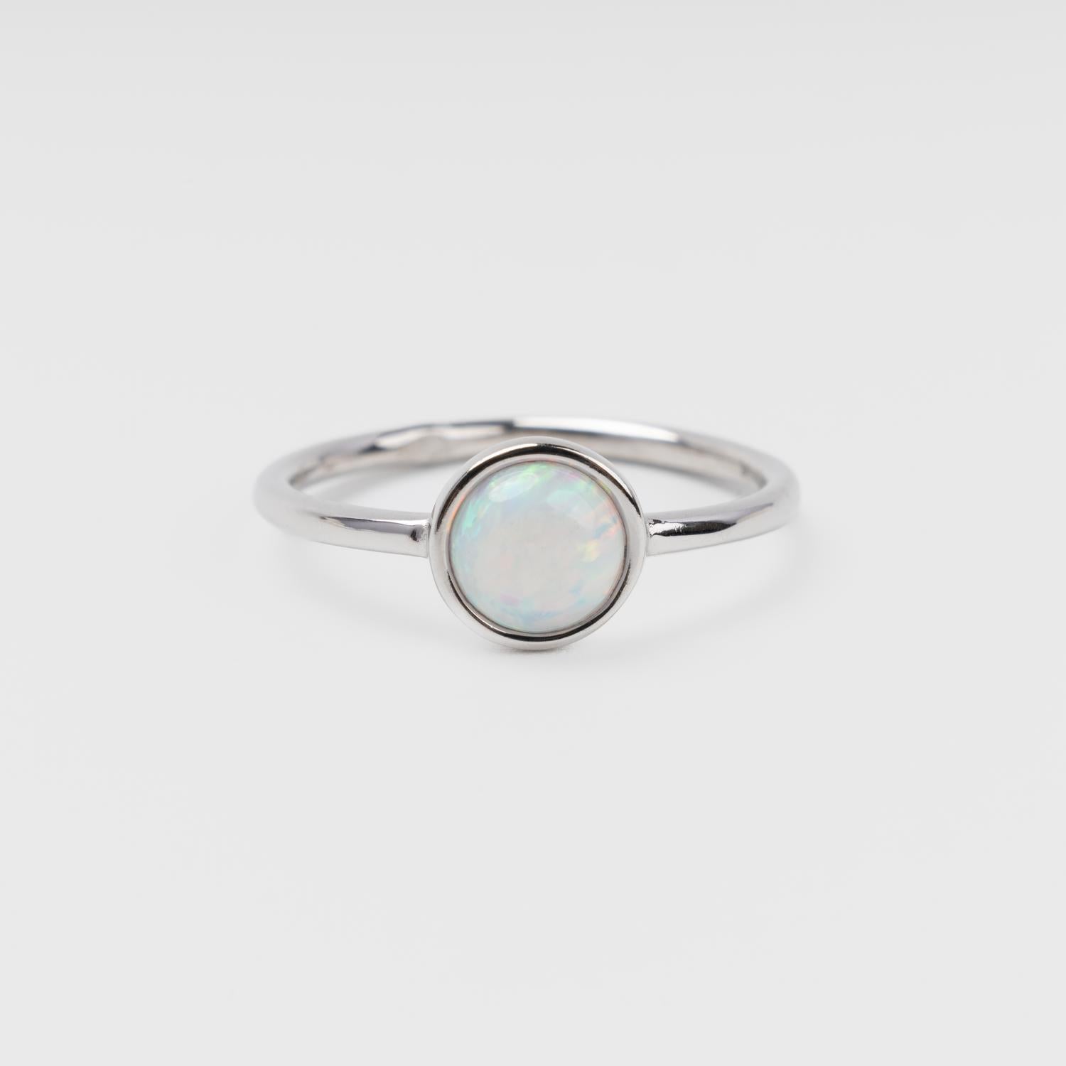 Silver 925 Ring with Opal - Front View | Jewelry Store Kabluchka