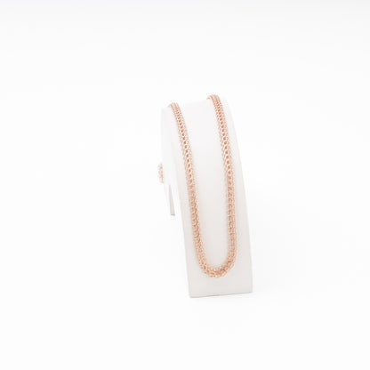 Double curb rose gold chain 50 cm laid flat — Kabluchka