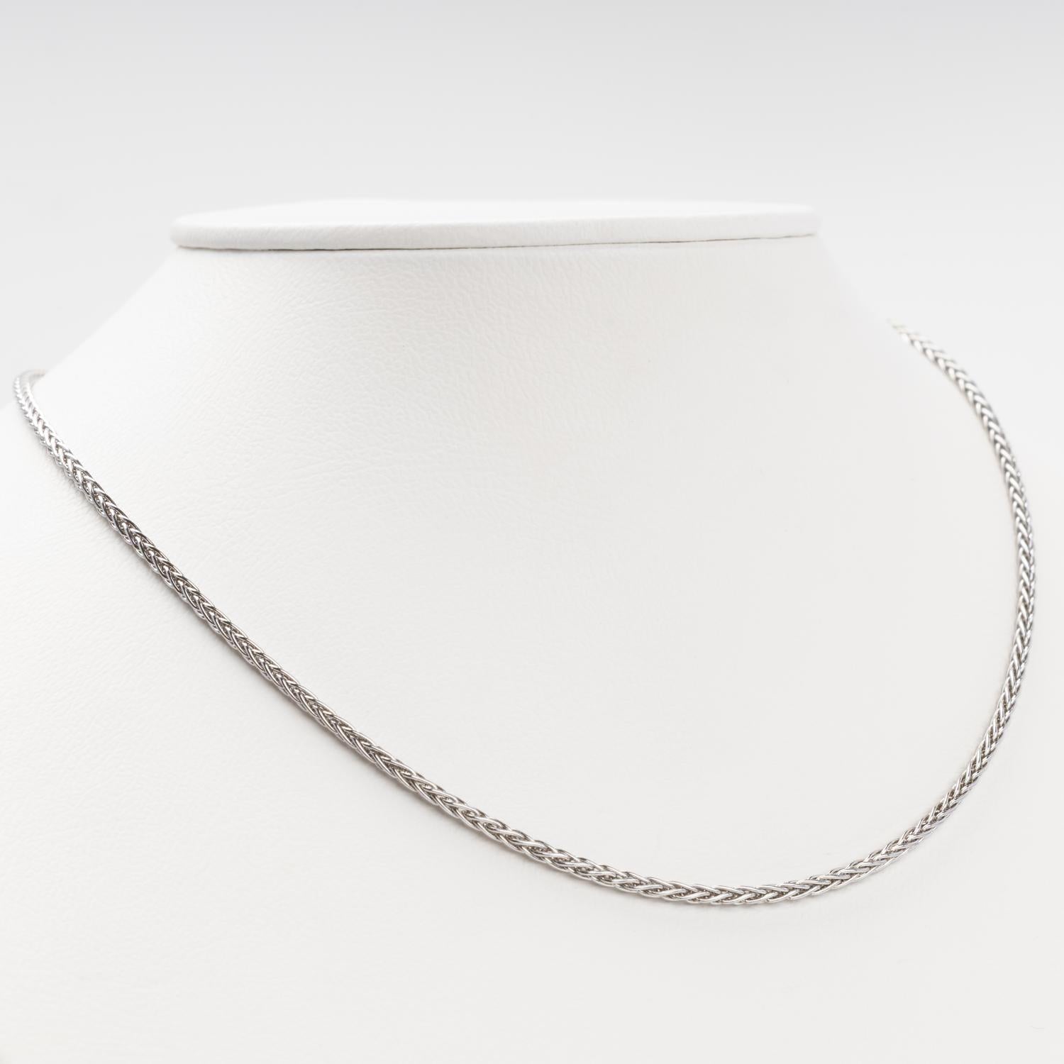 Rhodium silver wheat Spiga chain necklace detail | Jewelry Store Kabluchka