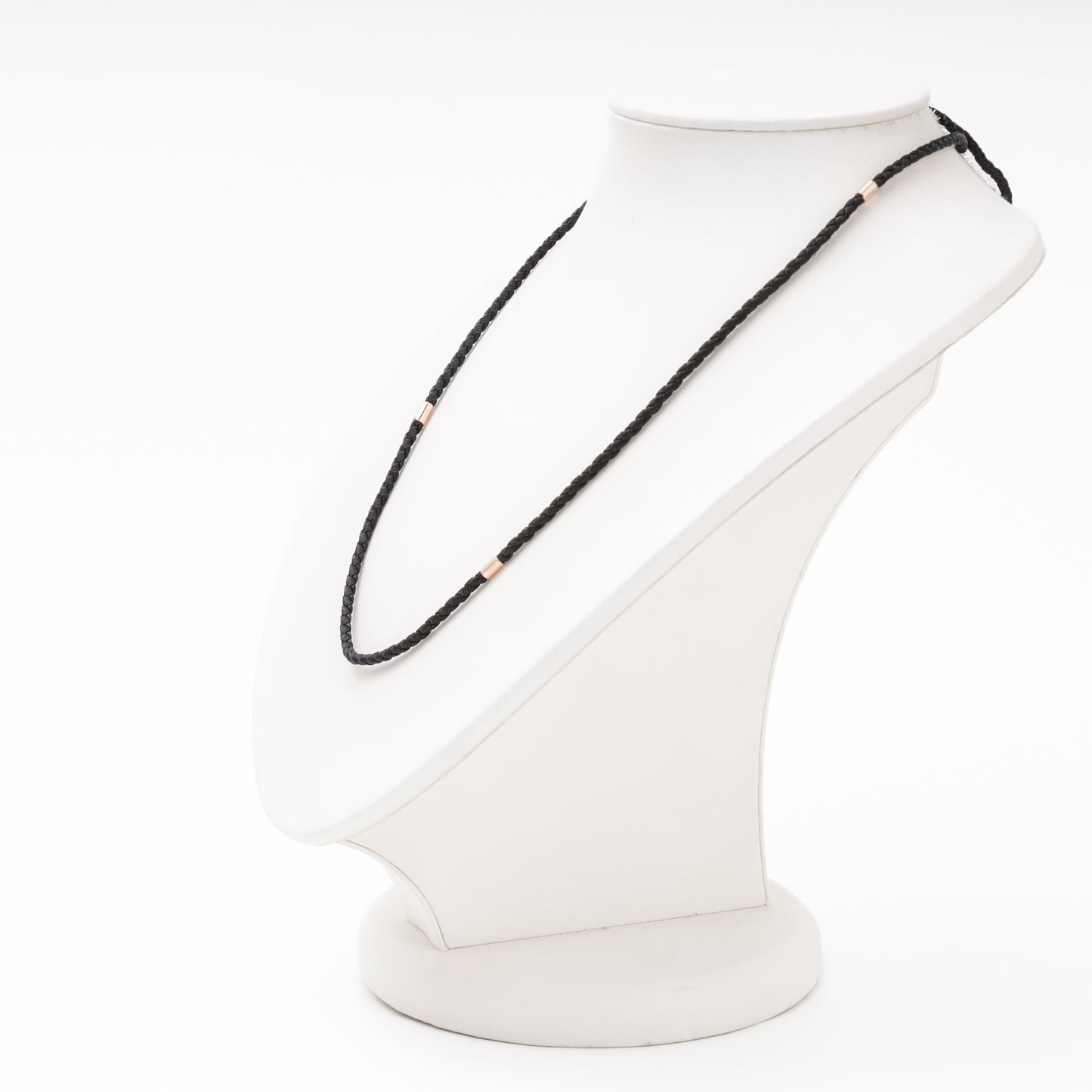 Black silk cord with rose gold lobster clasp detail — Kabluchka