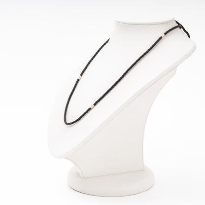 Black silk cord with rose gold lobster clasp detail — Kabluchka