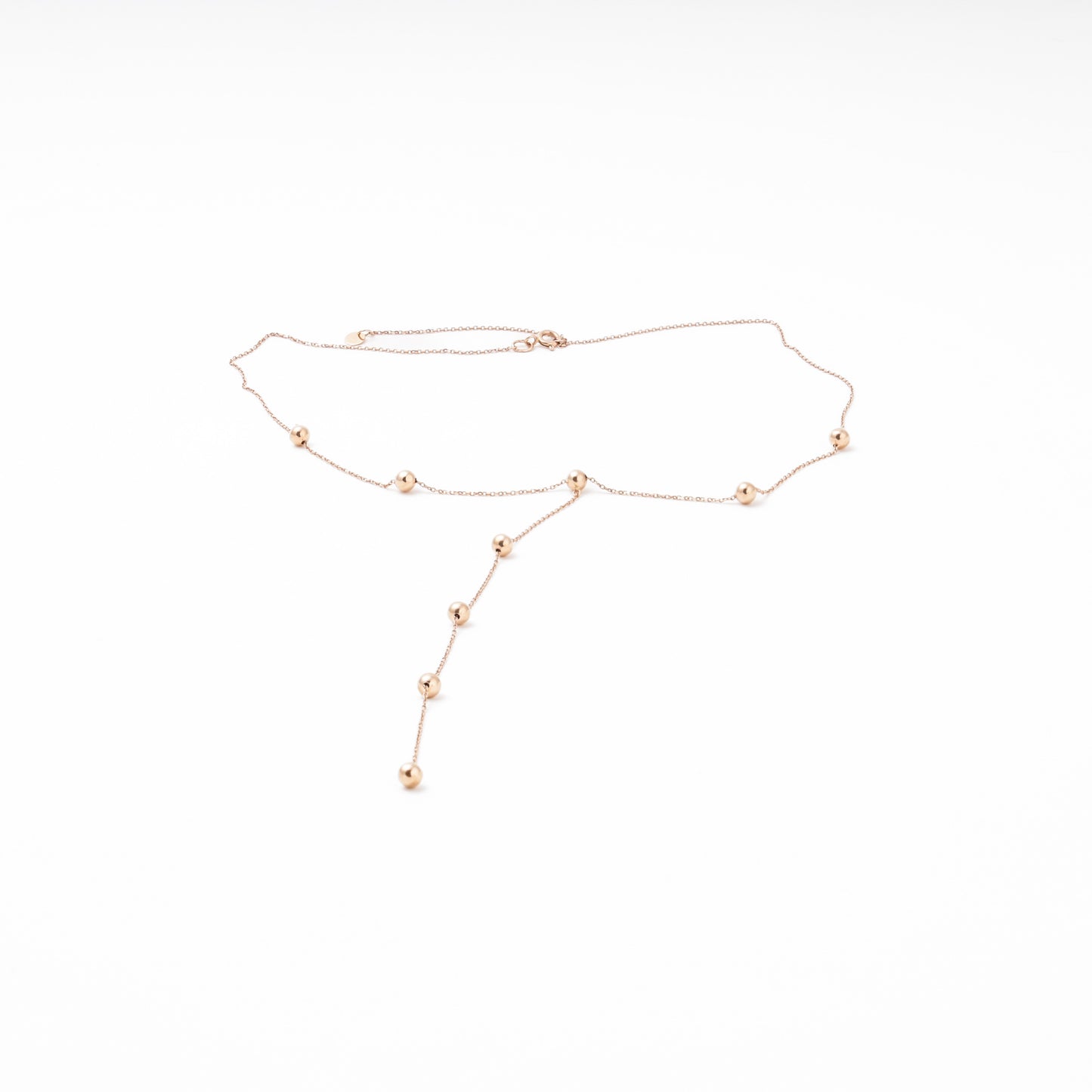 Rose gold necklace with polished beads — Kabluchka