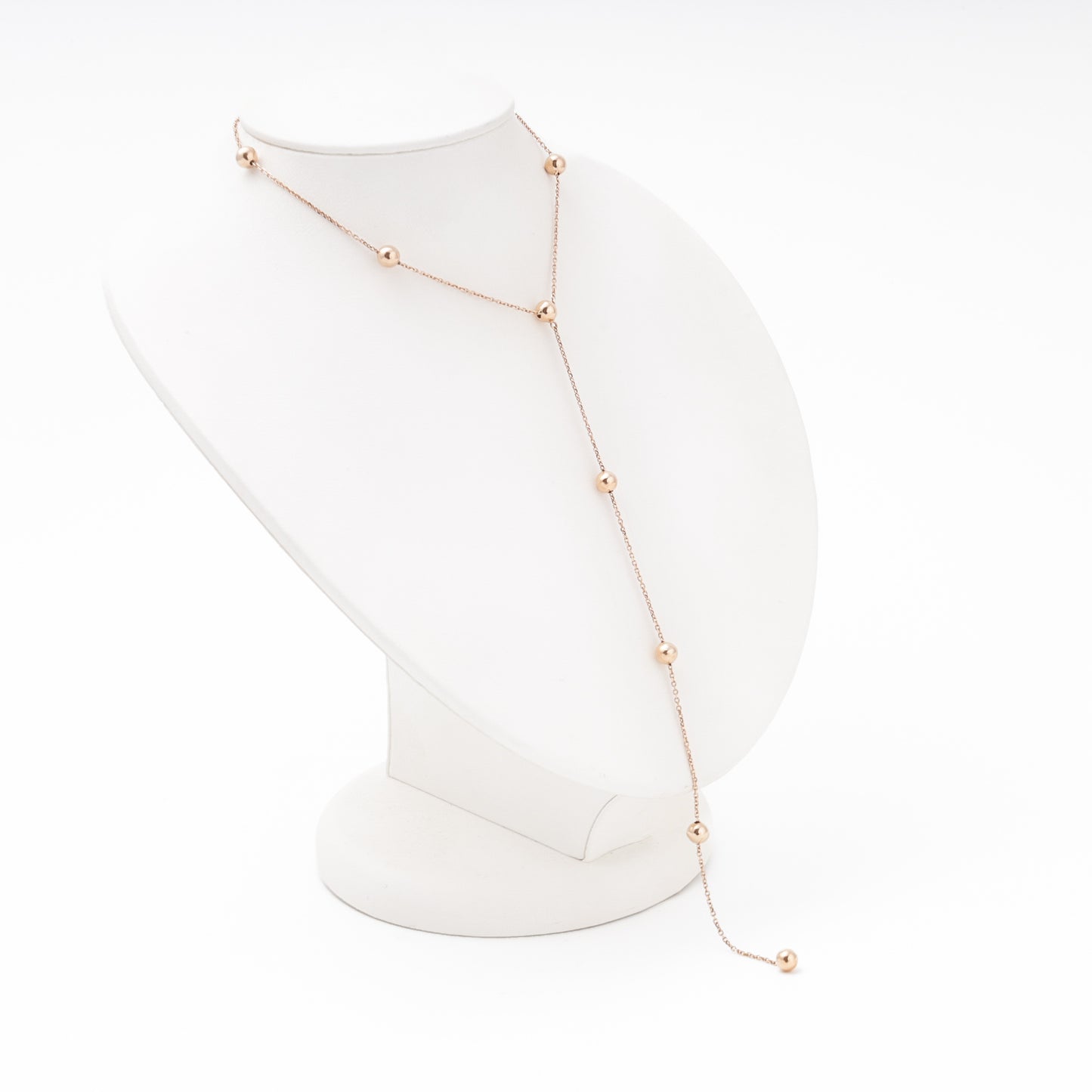 Gold lariat necklace 585 no stones — Kabluchka