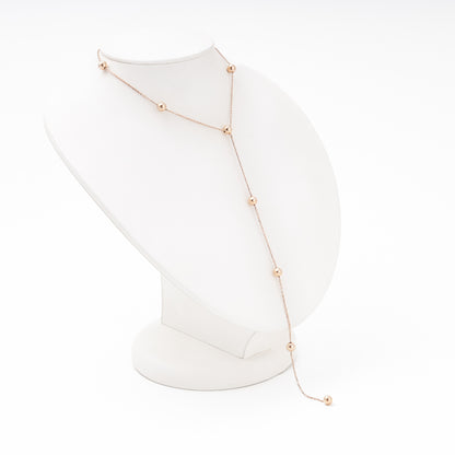 Gold lariat necklace 585 no stones — Kabluchka