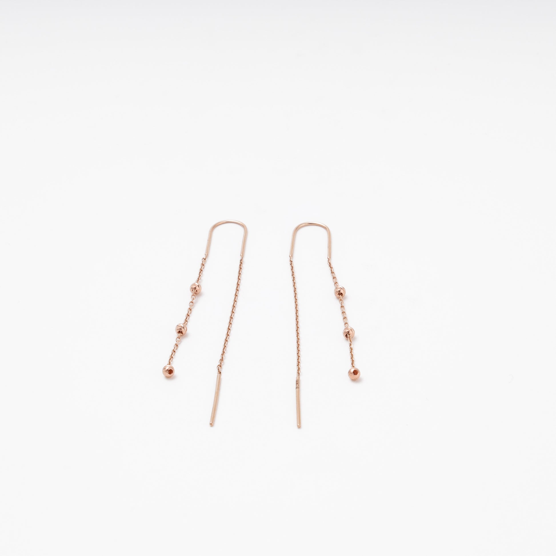 Rose gold bar drop earrings — Kabluchka