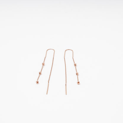 Rose gold bar drop earrings — Kabluchka