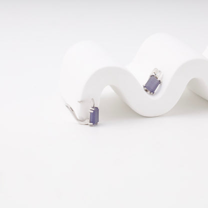 Ulexite cabochon silver 925 earrings — Kabluchka