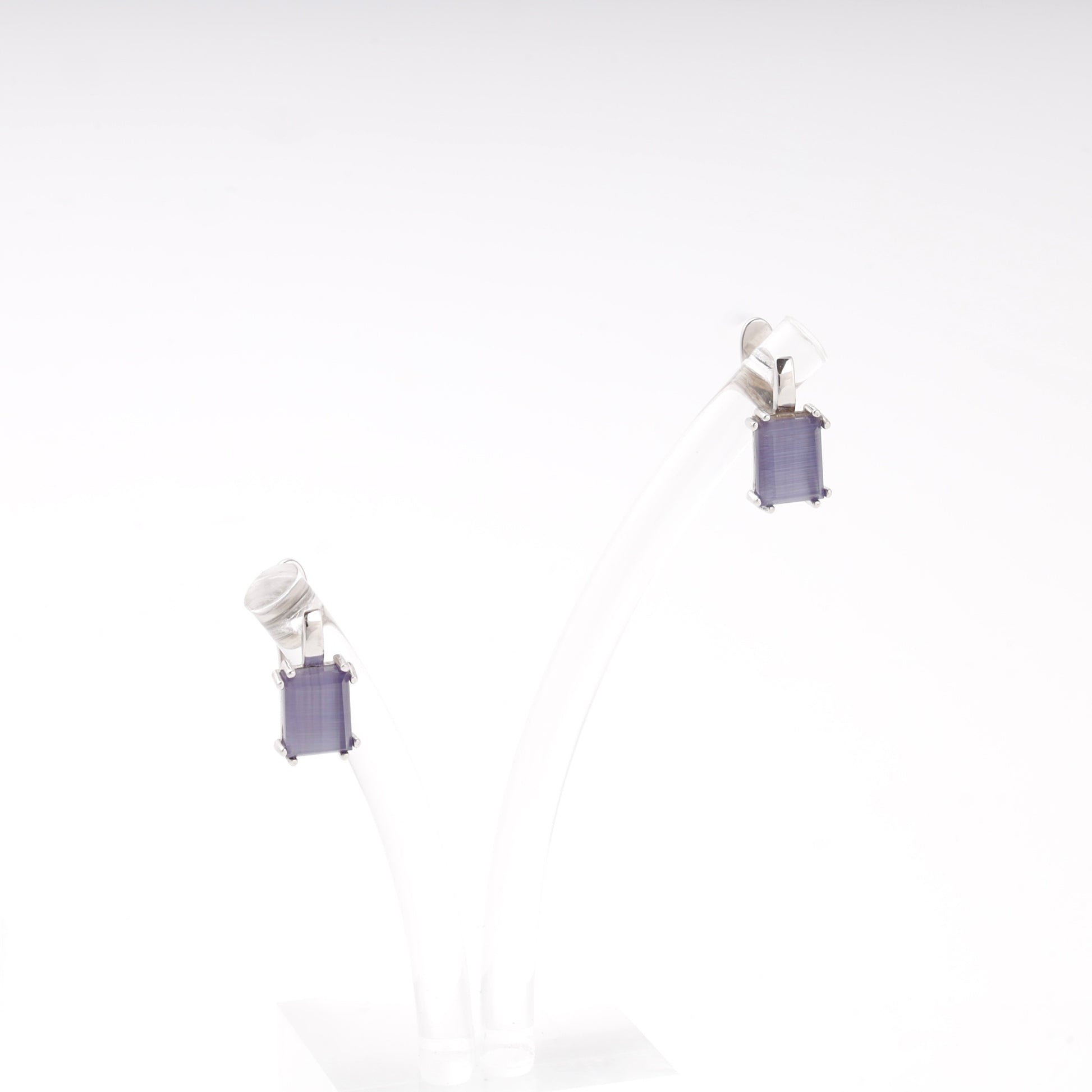 Silver 925 earrings with ulexite — Kabluchka