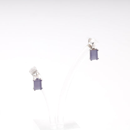 Silver 925 earrings with ulexite — Kabluchka