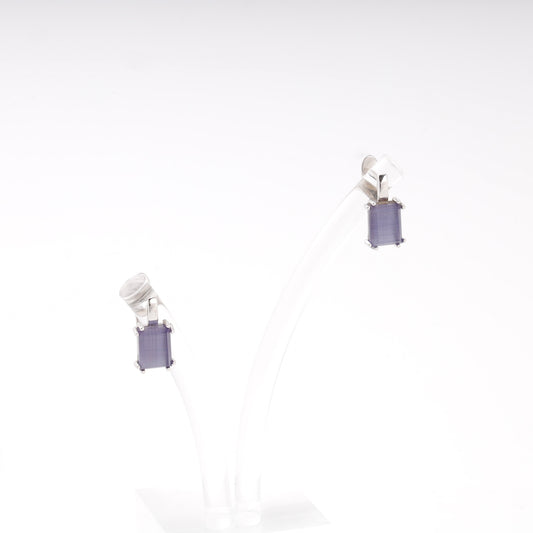 Silver 925 earrings with ulexite — Kabluchka