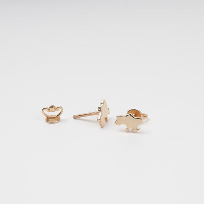 Rose Gold Patriotic Earrings Ukraine Map 585 - Angle View | Kabluchka