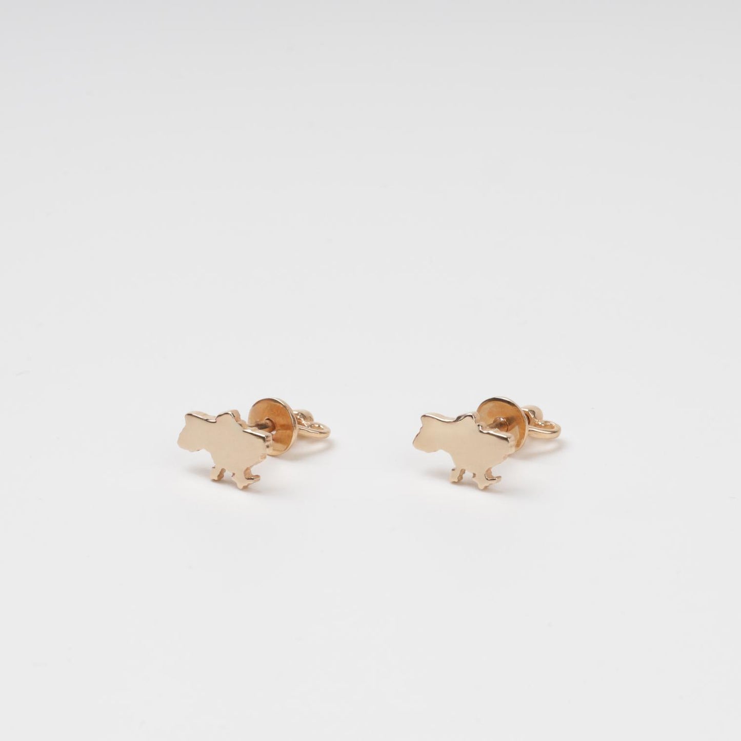 Ukraine Map Rose Gold Stud Earrings - Side View | Jewelry Store Kabluchka