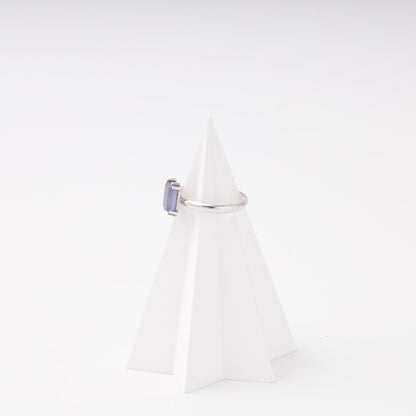 Silver 925 ulexite ring side view — Kabluchka