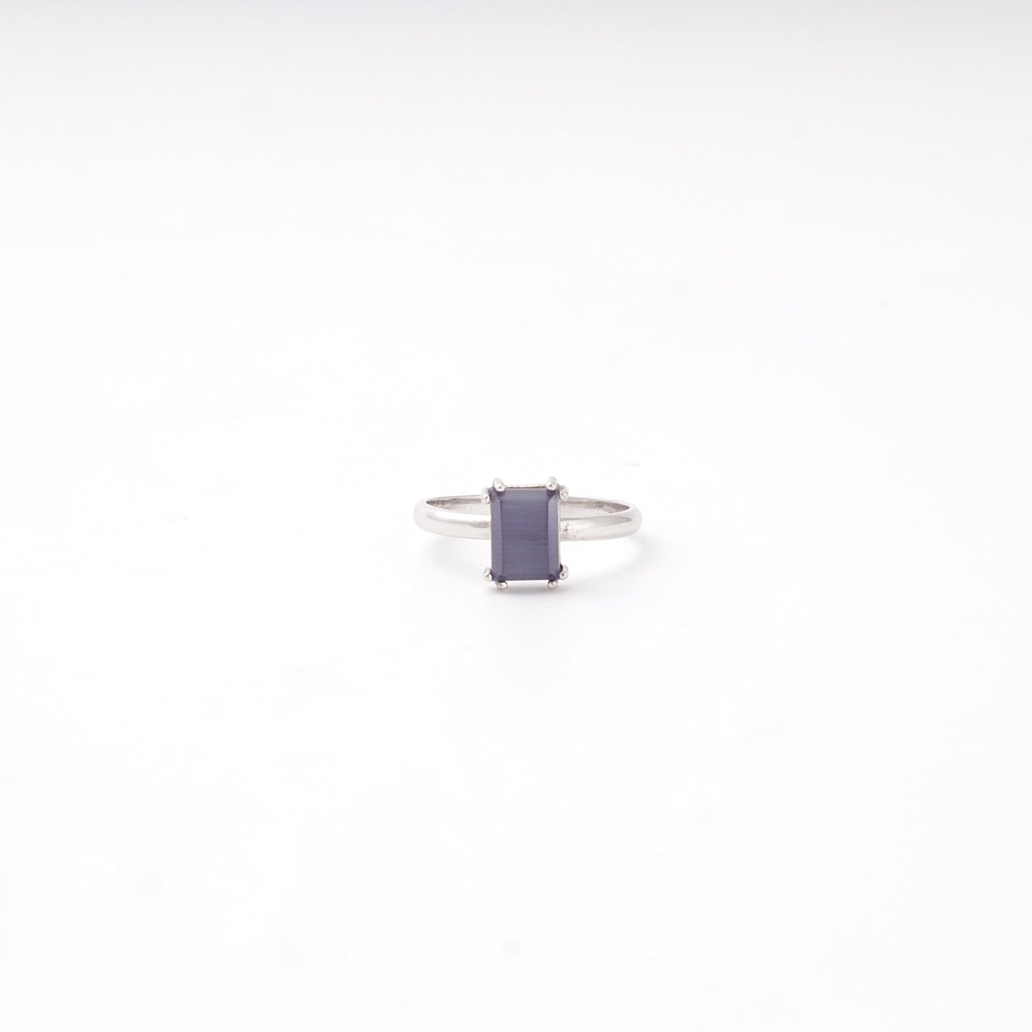 Rhodium-plated silver 925 ulexite ring — Kabluchka