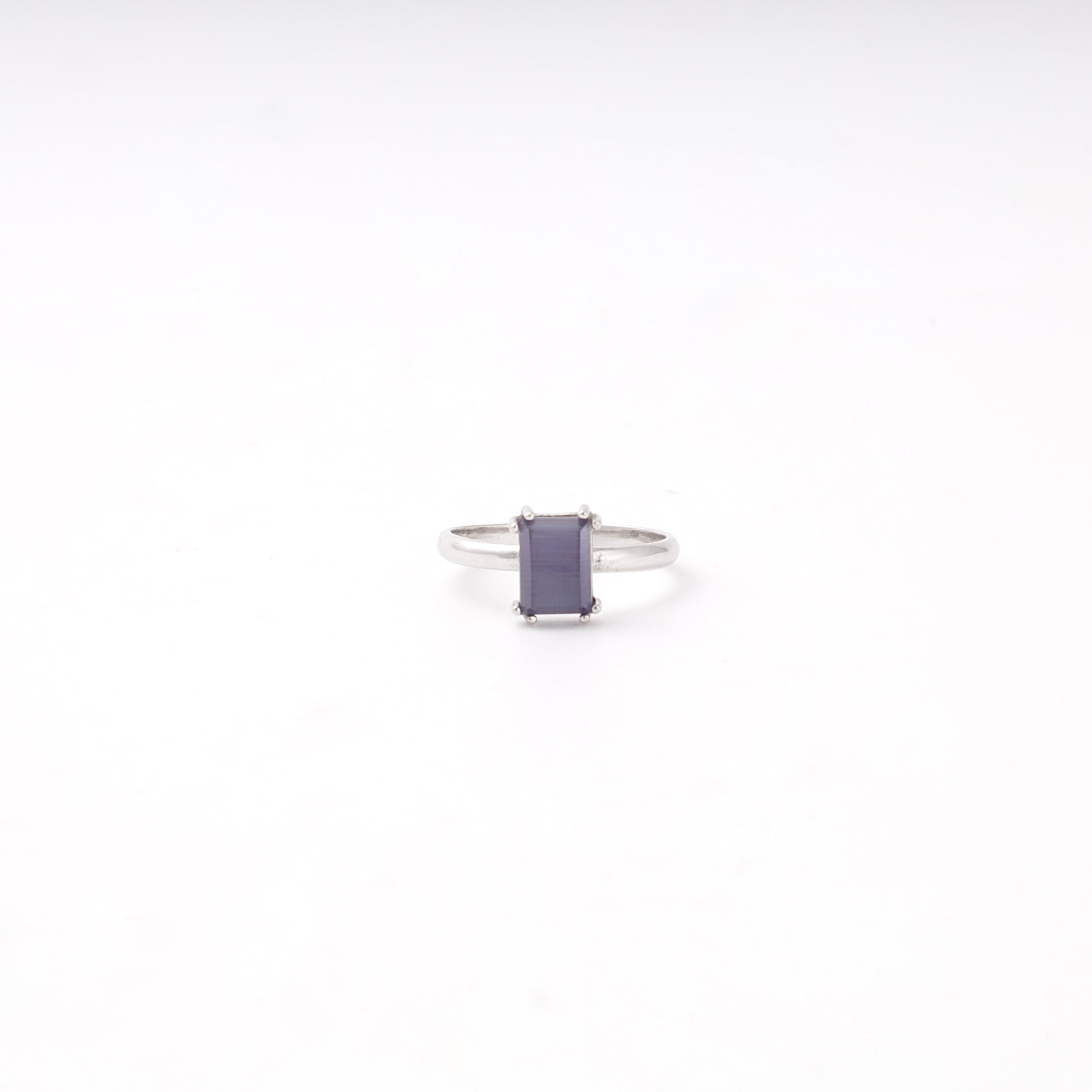 Rhodium-plated silver 925 ulexite ring — Kabluchka
