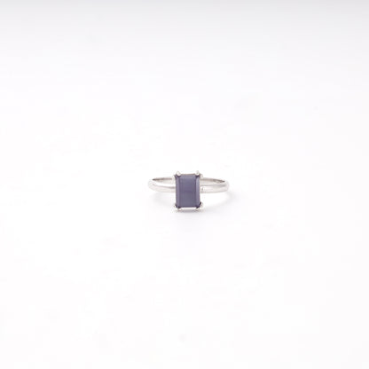 Rhodium-plated silver 925 ulexite ring — Kabluchka