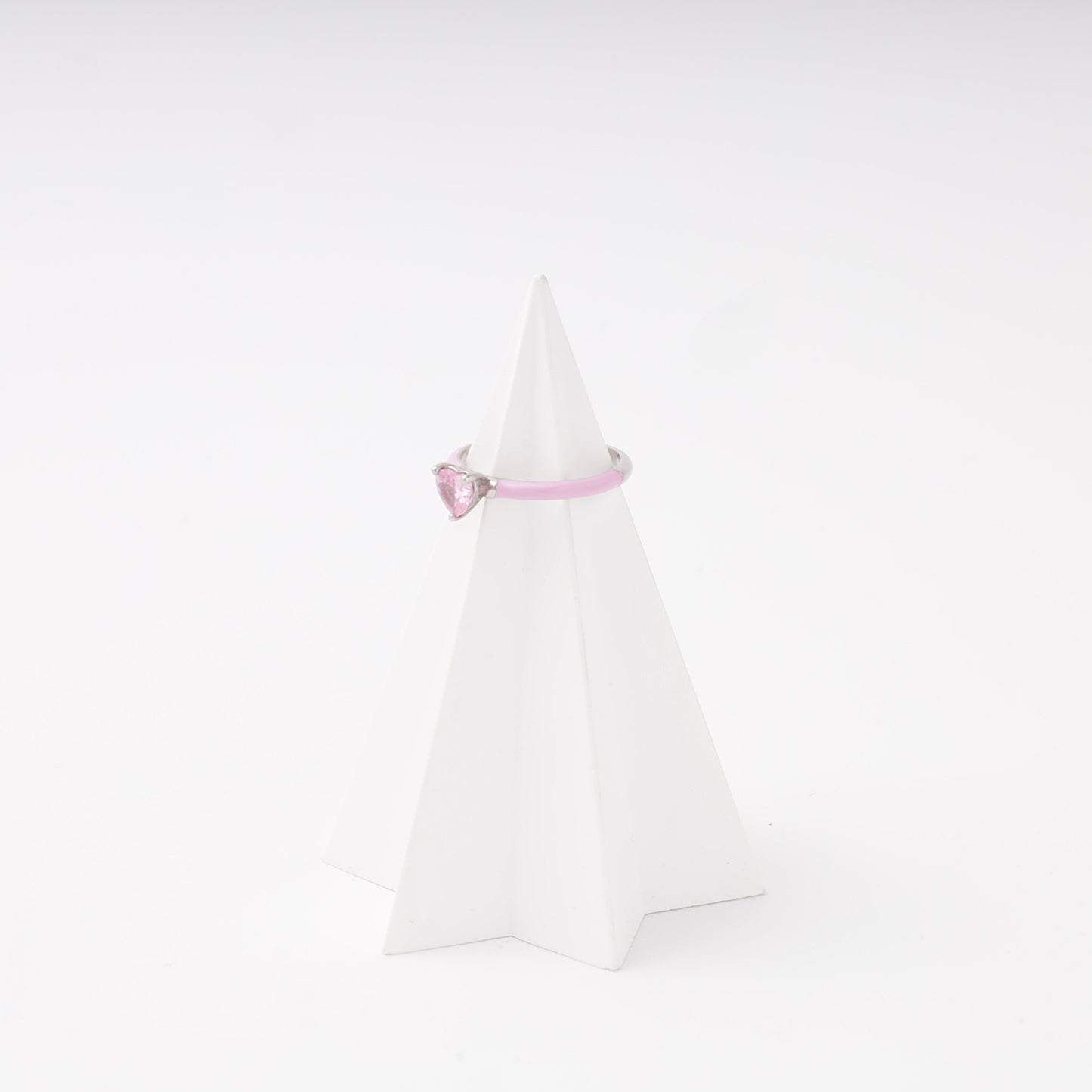Silver 925 ring with pink enamel band — Kabluchka