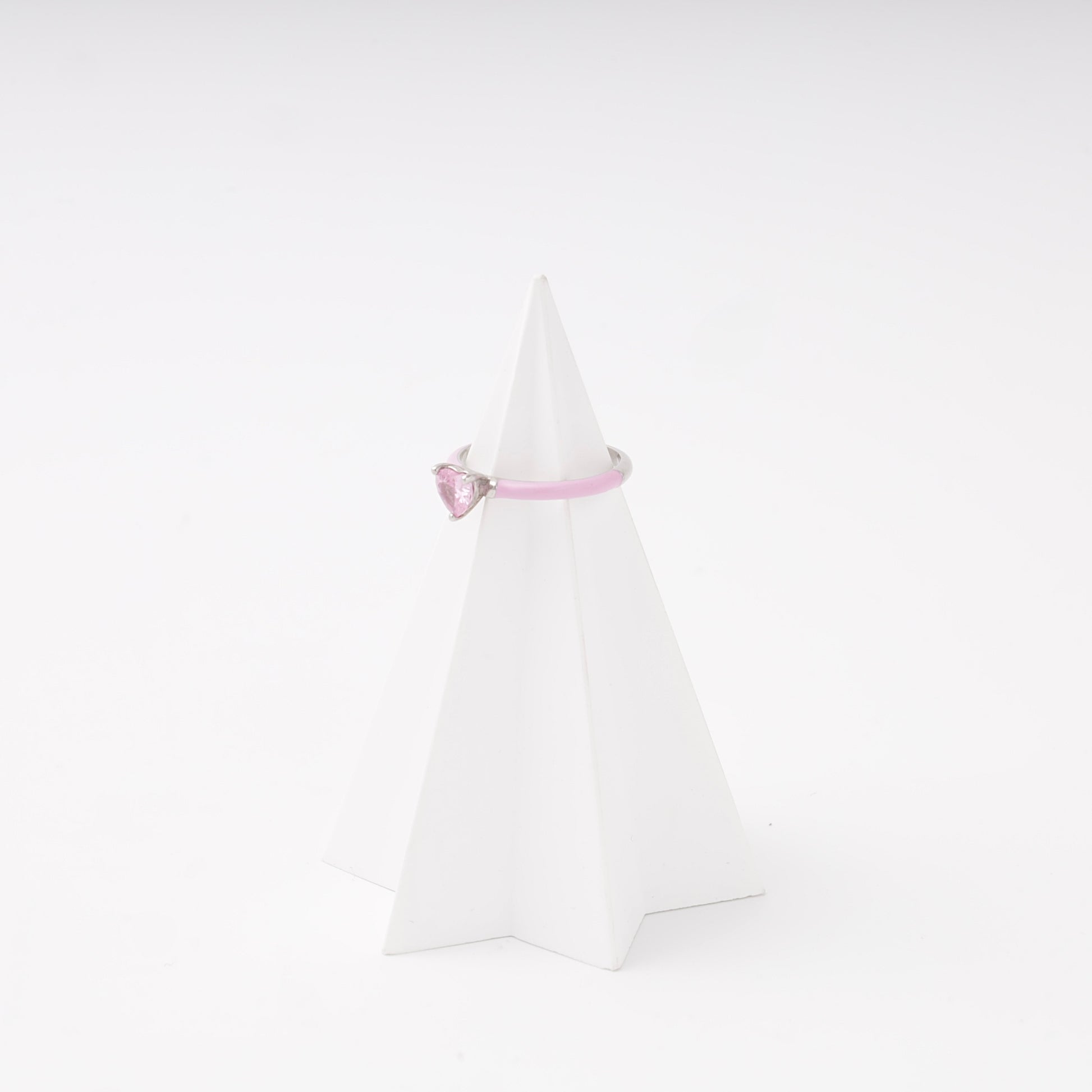 Silver 925 ring with pink enamel band — Kabluchka