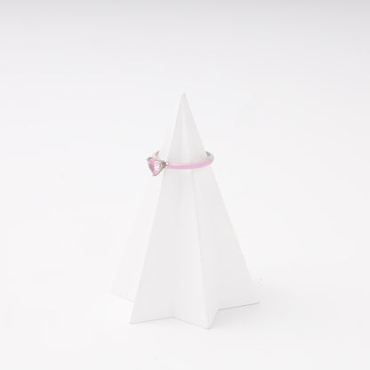 Silver 925 ring with pink enamel band — Kabluchka