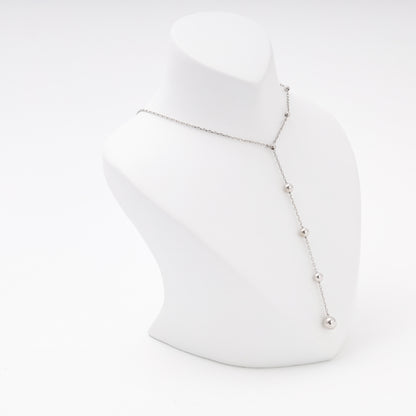 Silver 925 Rhodium Ball Chain Necklace Detail — Kabluchka