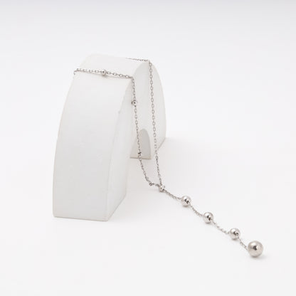 Silver 925 Rhodium Ball Chain Necklace Clasp Detail — Kabluchka