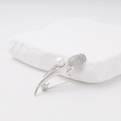 Silver 925 tulip brooch — back with pin fastening — Kabluchka