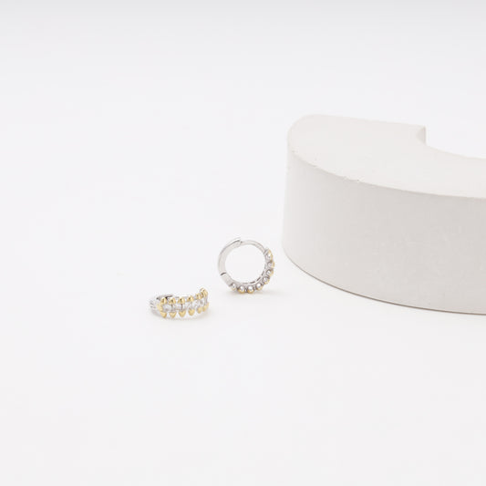 Silver 925 CZ Huggie Earrings on display — Kabluchka