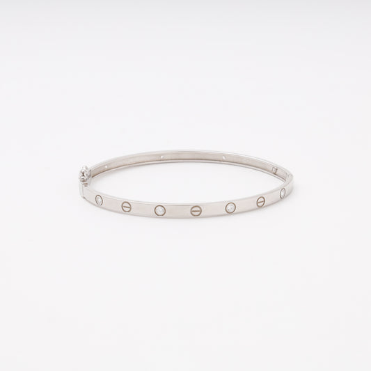 Silver 925 Rhodium Rigid Bangle with CZ and Screw Accents — Kabluchka