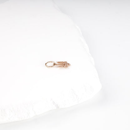 Rose Gold 585 Ukrainian Trident Pendant openwork design — Kabluchka