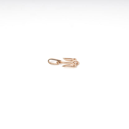 Rose Gold 585 Ukrainian Trident Pendant close-up — Kabluchka