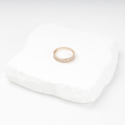 Gold 585 Screw-Motif Band Ring side view — Kabluchka