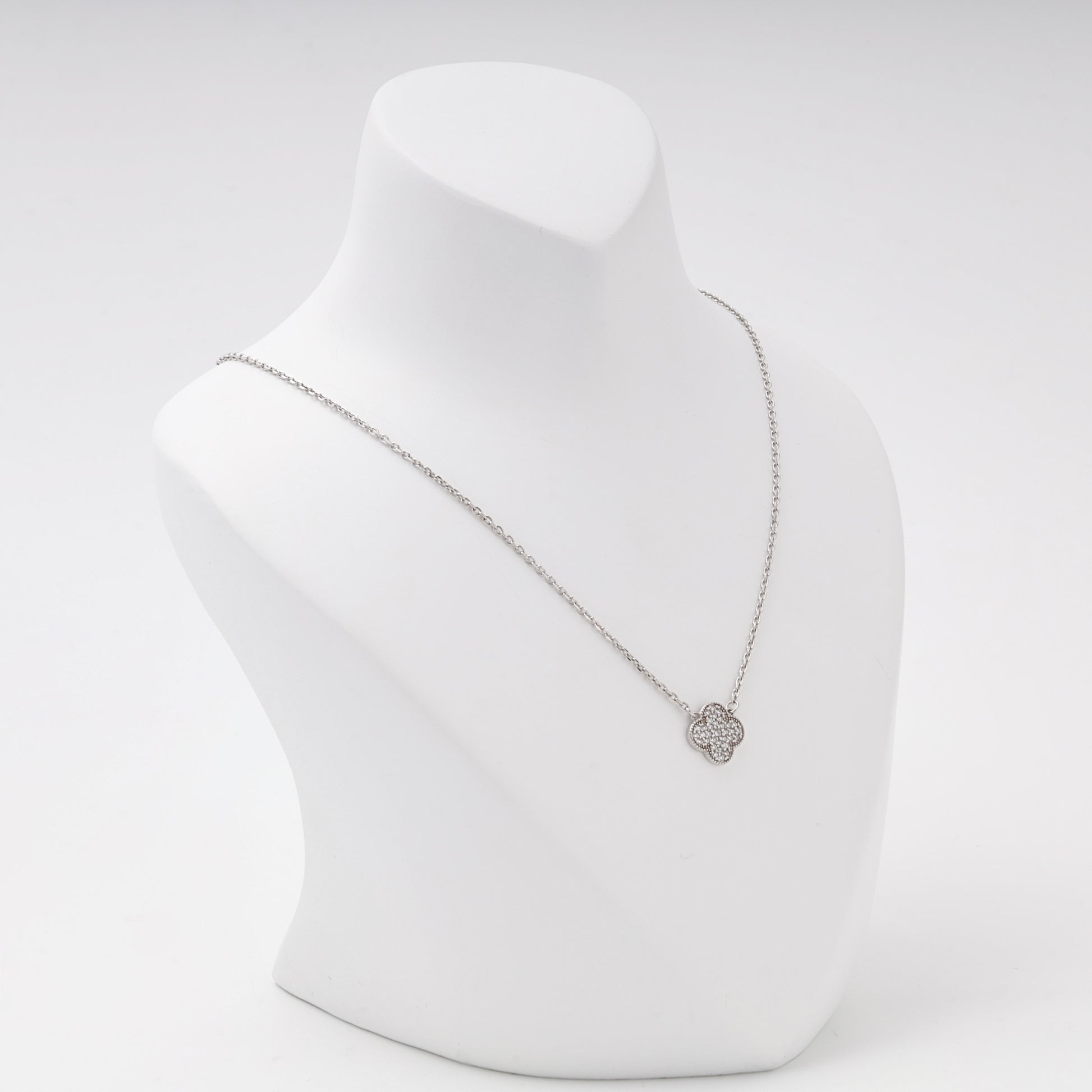 Silver 925 clover pendant necklace with cable chain — Kabluchka