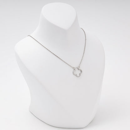 Silver 925 clover CZ pendant necklace — view 1 — Kabluchka