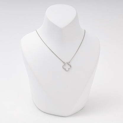 Silver 925 clover CZ pendant necklace — view 4 — Kabluchka