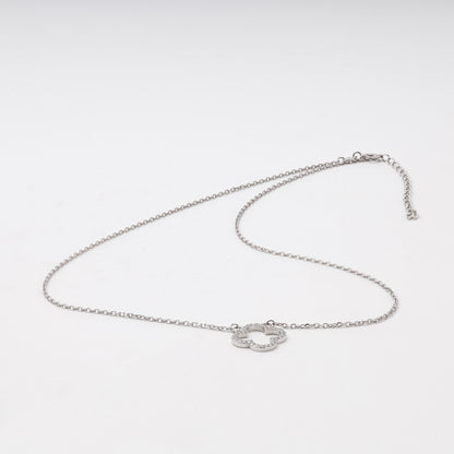 Silver 925 clover CZ pendant necklace — view 3 — Kabluchka