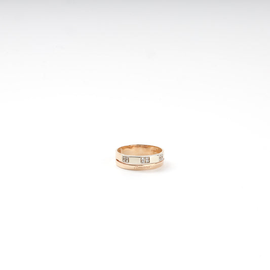 Gold 585 Two-Tone Band Ring with Cubic Zirconia — Kabluchka
