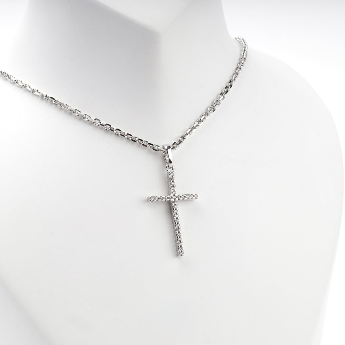 Silver 925 cubic zirconia cross pendant — view 1 — Kabluchka