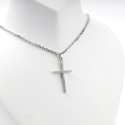 Silver 925 cubic zirconia cross pendant — view 1 — Kabluchka