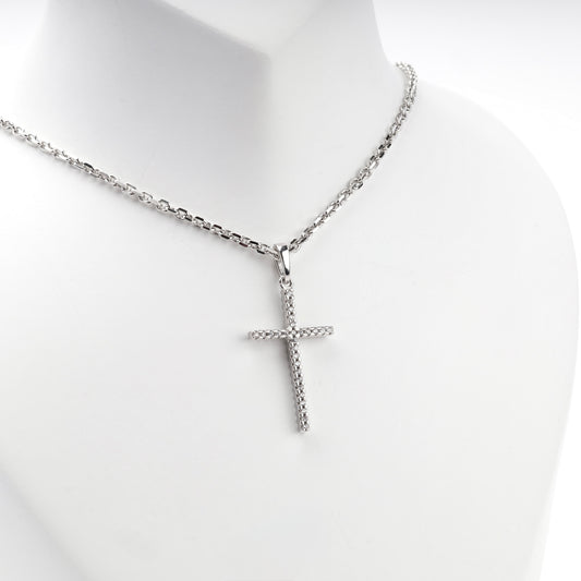Silver 925 cubic zirconia cross pendant — view 1 — Kabluchka