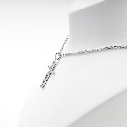 Silver 925 cubic zirconia cross pendant — view 3 — Kabluchka