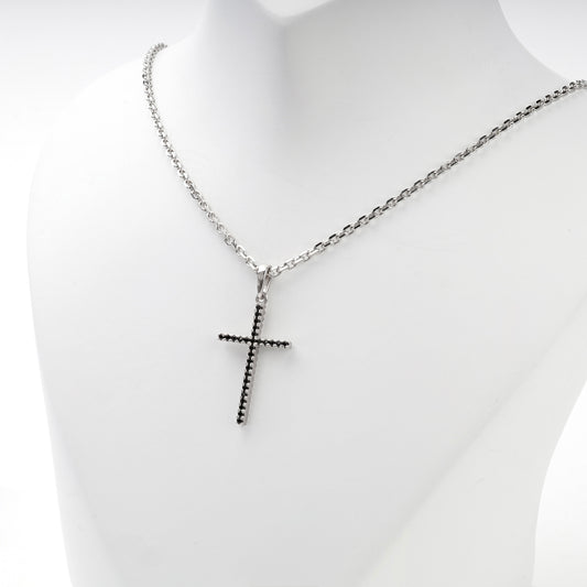 Silver 925 cubic zirconia cross pendant — view 2 — Kabluchka