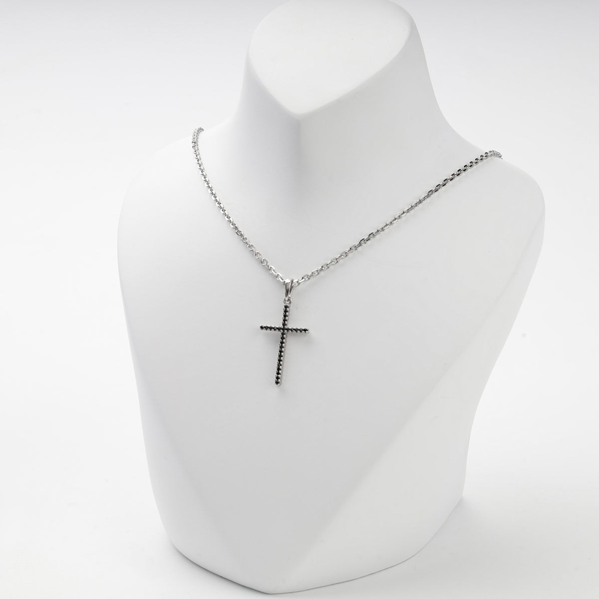Silver 925 cubic zirconia cross pendant — view 4 — Kabluchka