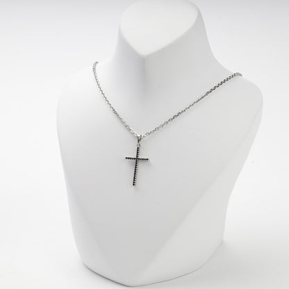 Silver 925 cubic zirconia cross pendant — view 4 — Kabluchka